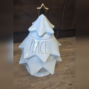 White Ceramic Holiday Tree Jar